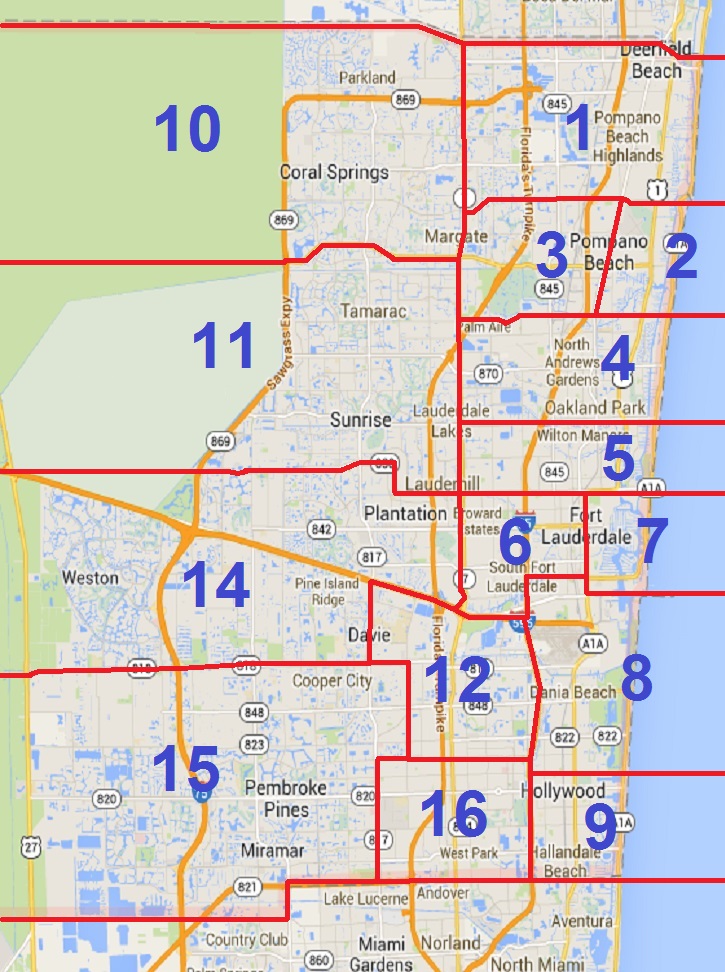 Broward County District Map Sub-District Map - District 9 General Service